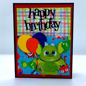 Carte de joyeux anniversaire Carte de dinosaure Carte d’anniversaire pour enfants Papier artisanal en papier reconstitué Carte ludique Carte lumineuse