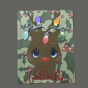 Carte de Noël, renne, carte, papier, création de carte de voeux, carte de vœux faite main