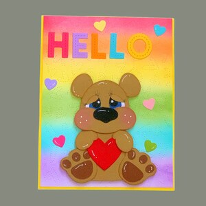 Bonjour, carte de voeux, cartes faites main, créations artisanales en papier, cartes bonjour en papier, rattaches faites main