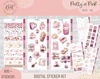Kit 66 Pretty in Pink | Digital Stickers | Functional Stickers for Digital Planning
