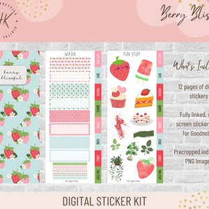 Trousse 11 - Petit bonheur des baies | Stickers numériques | Stickers fonctionnels pour la planification numérique