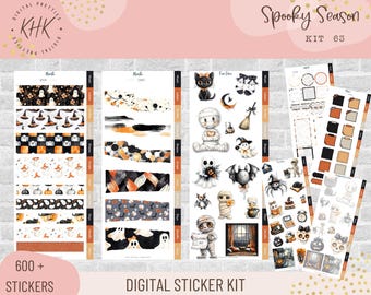 Kit 63 Spooky Season | Digital Stickers | Functional Stickers for Digital Planning