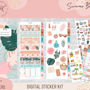 Kit 35 Zomerbries | Digitale stickers | Functionele stickers voor digitale planning