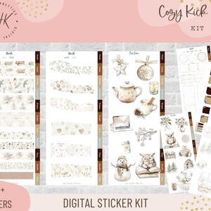 Kit 53 Cozy Kick Off | Digital Stickers | Functional Stickers for Digital Planning