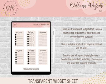 Wellness Widgets V.1 | Digital Stickers | Digital Planning | Digital Widgets