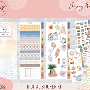 Kit 34 Golven vangen | Digitale stickers | Functionele stickers voor digitale planning