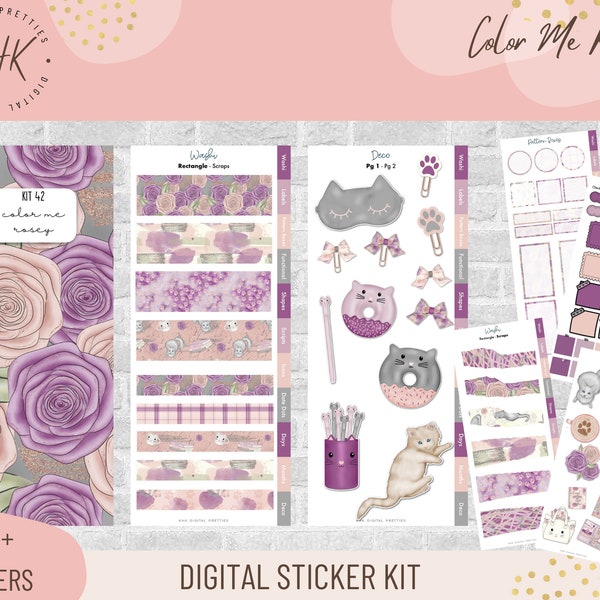 Kit 42 Color Me Rosy | Digital Stickers | Functional Stickers for Digital Planning