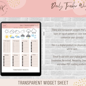 Daily Tracker Widgets V.1 | Digital Stickers | Digital Planning | Digital Widgets