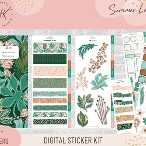 Kit 46 Zomerbladeren | Digitale stickers | Functionele stickers voor digitale planning