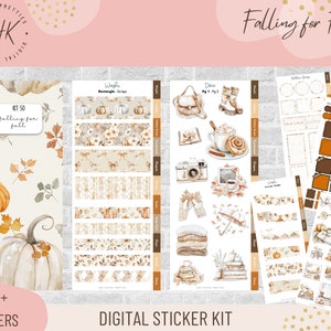 Kit 50 Verliebt in den Herbst | Digitale Aufkleber | Funktionale Sticker für die Digitale Planung