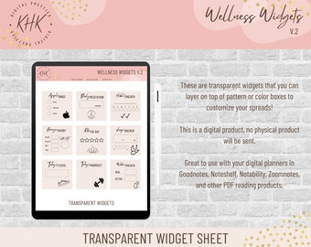 Wellness Widgets V.2 | Digital Stickers | Digital Planning | Digital Widgets
