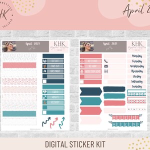 Kit 6 - april 2022 | Digitalt klistermärkespaket | april 2021 för digitala planerare