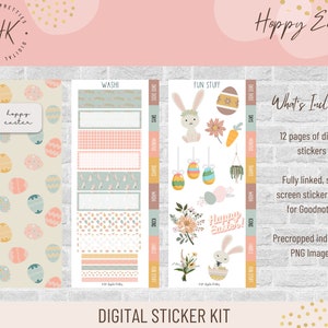 Kit 22 - Hoppig Pasen | Digitale stickers | Functionele stickers voor digitale planning