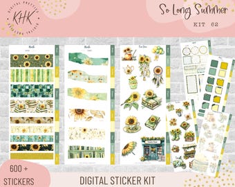 Kit 62 So Long Summer | Digital Stickers | Functional Stickers for Digital Planning