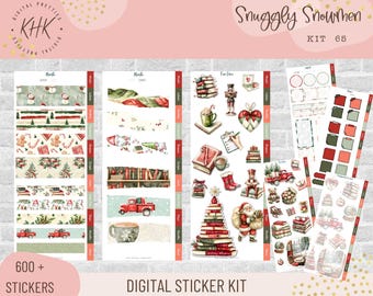 Kit 65 Snuggly Snowmen | Digital Stickers | Functional Stickers for Digital Planning