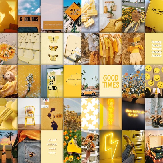 Sunshine Photo Collage Kit Yellow Aesthetic | Etsy