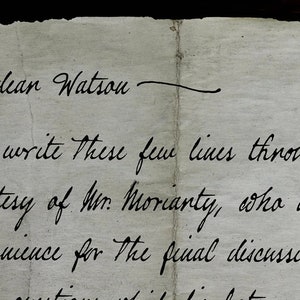 Sherlock Holmes, Det sista problemet -- Holmes brev till Watson vid Reichenbachfallen