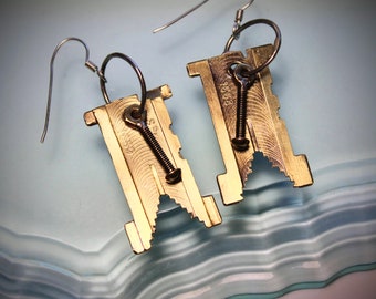 Vintage Printing Matrix Earrings