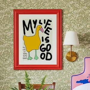 My Life is Good Print Illustration Poster Wall Art Modern Kitchen Decor Illustration Printable Art Digital Download Y2k Aesthetic Room