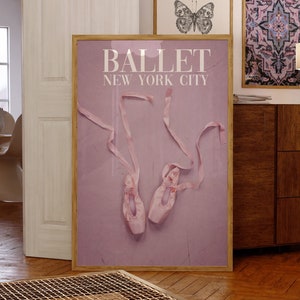 Ballet Shoes Print: Pink Coquette NYC Wall Art (Digital Download