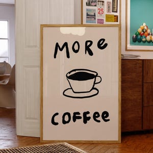 Retro Coffee Quote Print: Trendy Kitchen Bar Art (Digital Download)