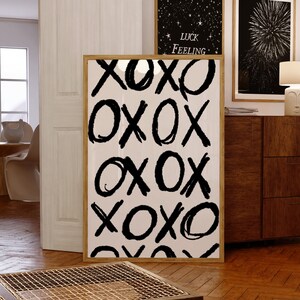 XOXO Print Typography Print Romantic Valentines Day Printables Trendy Apartment Wall Art Decor Aesthetic 70s Wall Art