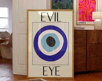 Evil Eye Print, Evil Eye Poster, Boho Prints, Graphic Art, Wall Art, Gallery Wall, Travel Posters, Tourist Print, Digital Download