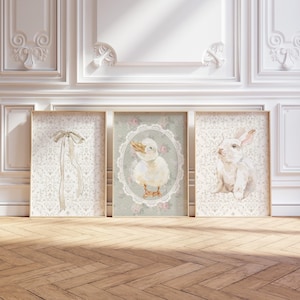 Decoración de pared con galería para habitación de bebé, decoración vintage para habitación de niños, decoración de habitación de bebé, arte de pared con galería vintage para habitación de niños, juego de pared antiguo, habitación de bebé