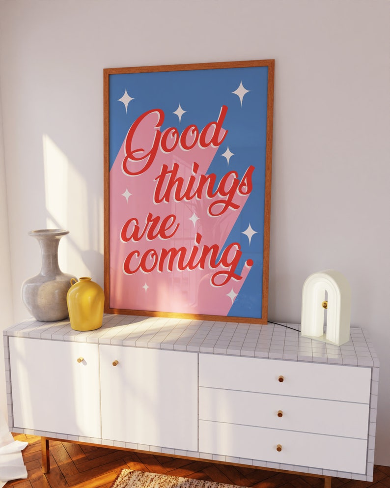Trendy Typography Digital Prints Wall Art Print Good Things - Etsy