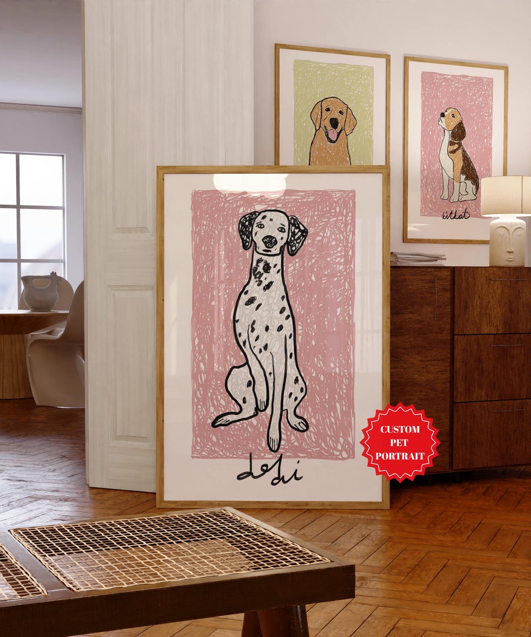Custom Funky Pet Portrait, Cute Digital Cat Poster, Custom Badly Drawn ...