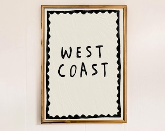 Lámina con paisaje de la costa oeste: Decoración de pared para casas de verano a la moda (Descarga digital)