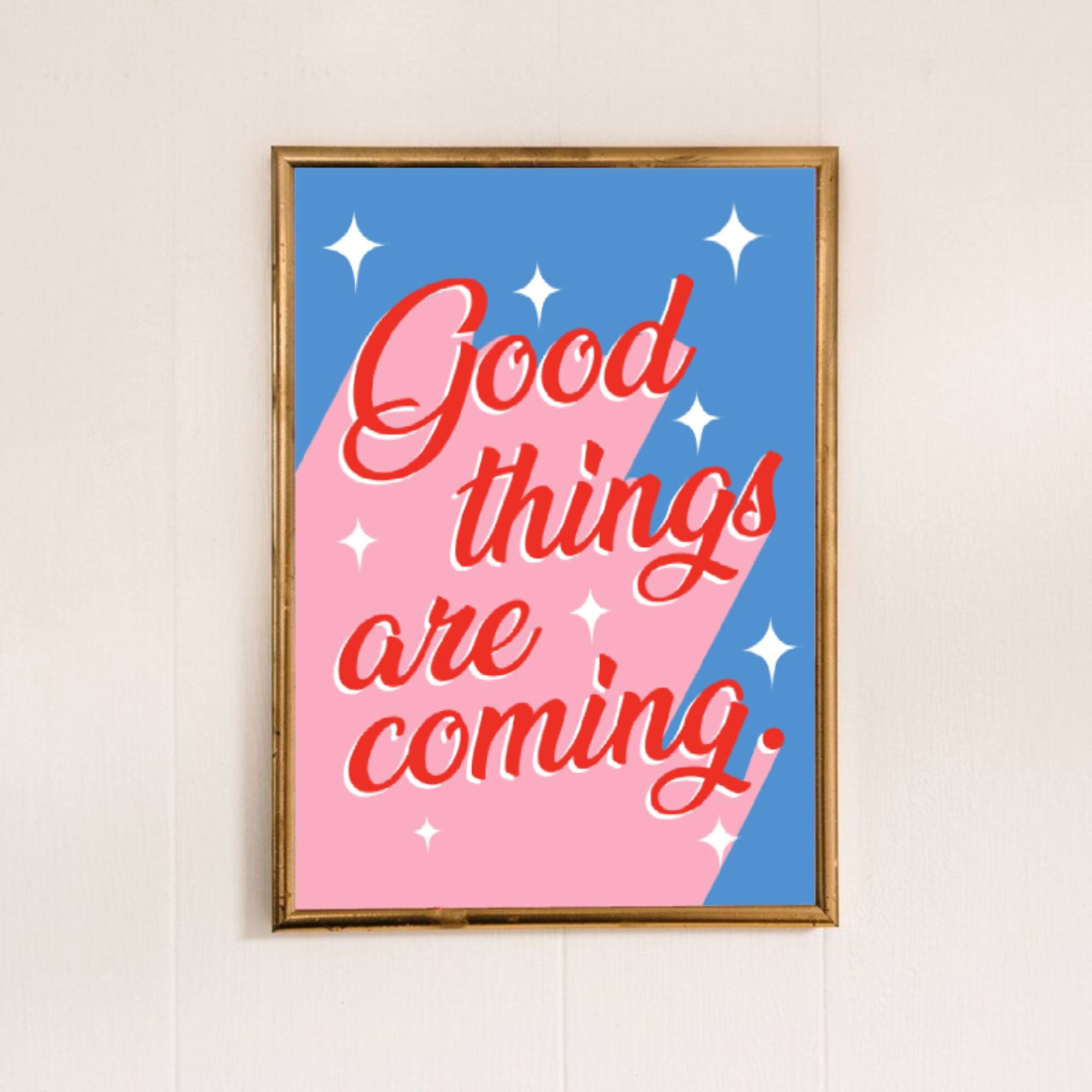 Trendy Typography Digital Prints Wall Art Print Good Things - Etsy