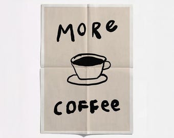 Retro Coffee Quote Print: Trendy Kitchen Bar Art (Digital Download)