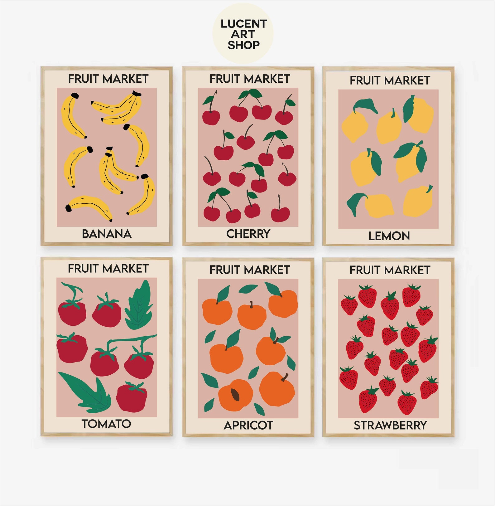 Fruit Market Poster Lemon Print Printable Wall Art Etsy