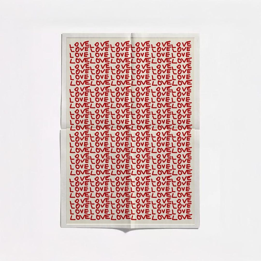 70s Psychedelic Love Print: Retro Red Typography (digital Download - Etsy