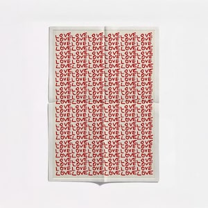 Stampa d'amore psichedelica anni '70: tipografia rossa retrò (download digitale)