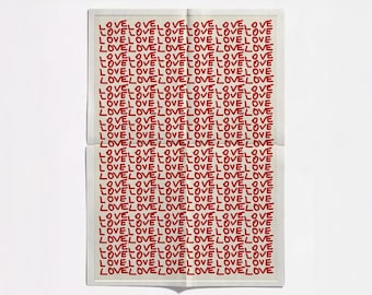 70s Psychedelic Love Print: Retro Red Typography (Digital Download