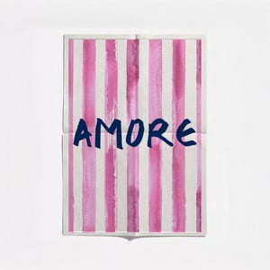 Amore Typography Print: Pink Watercolor Love Quote (Digital Download)