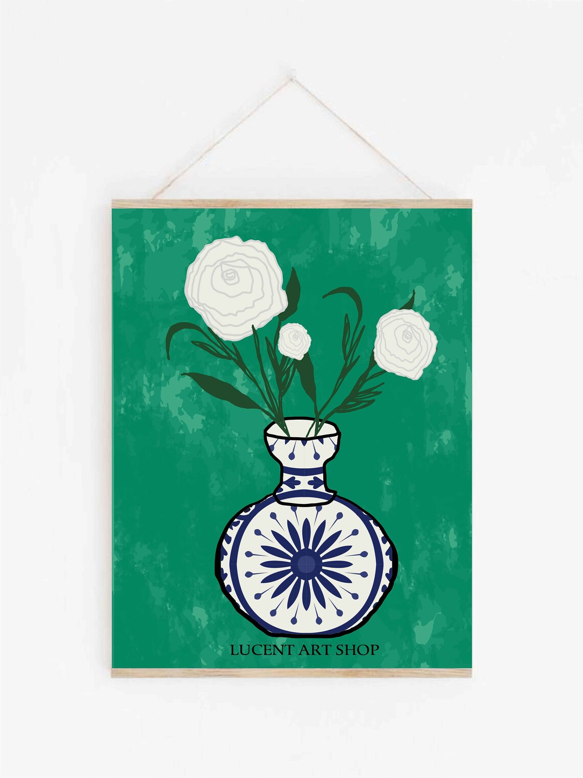 Flower Vase Poster Botanical Wall Art Print Tile Patterned Etsy