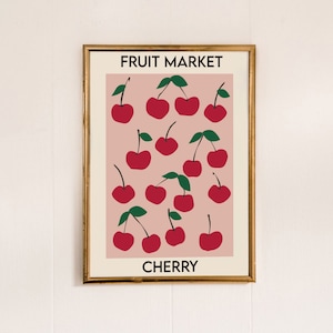 Fruit Market Poster, Cherry Print, Printable Wall Art, Abstract Art Print, Digital Download, Instant Download, Digital Illustration image 6