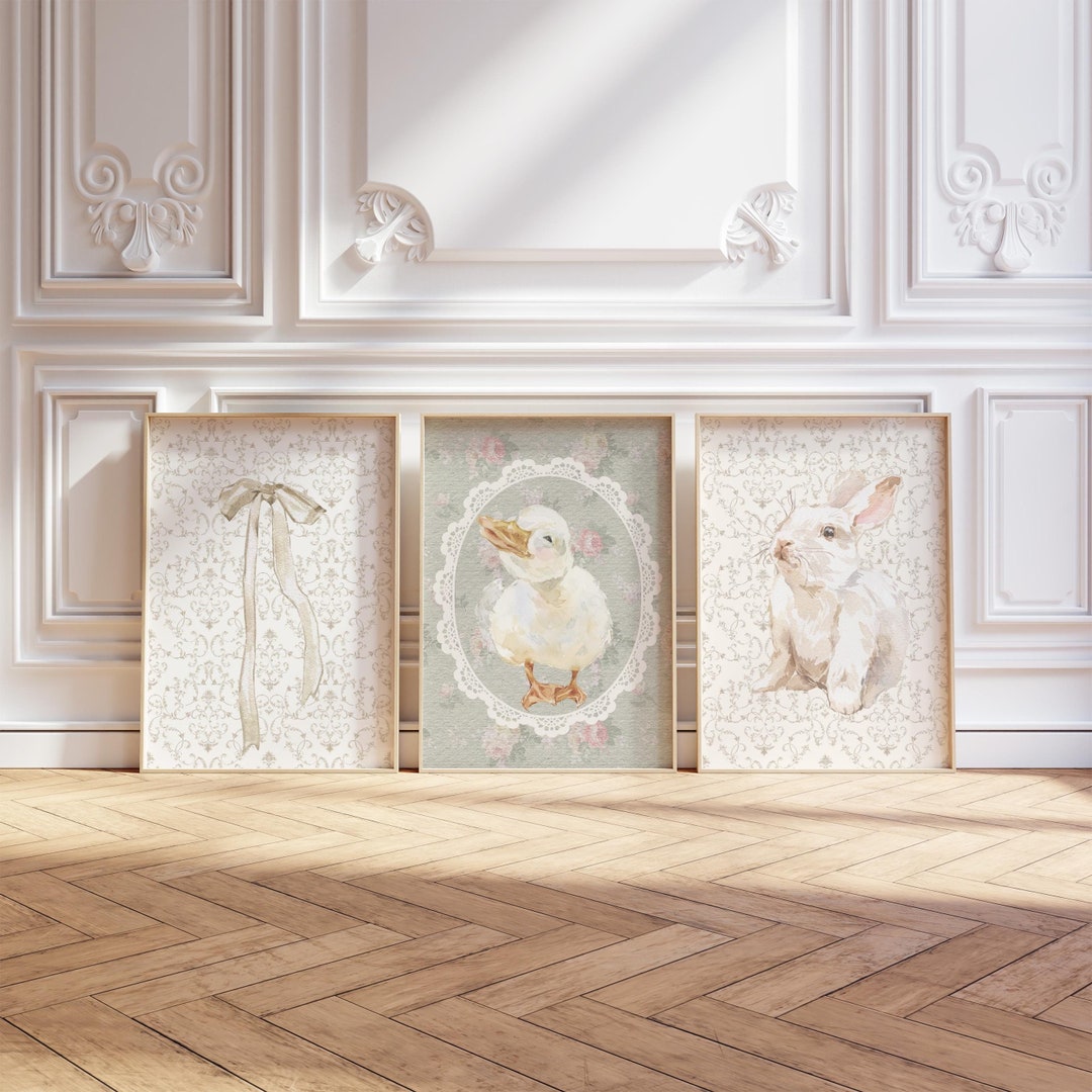 Nursery Gallery Wall Set, Vintage Kids Room Decor, Baby Room Decor ...