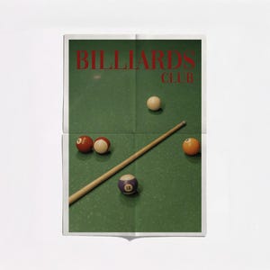 Retro Billiards Club Print: 70s Psychedelic Pool Ball Art (Digital Download