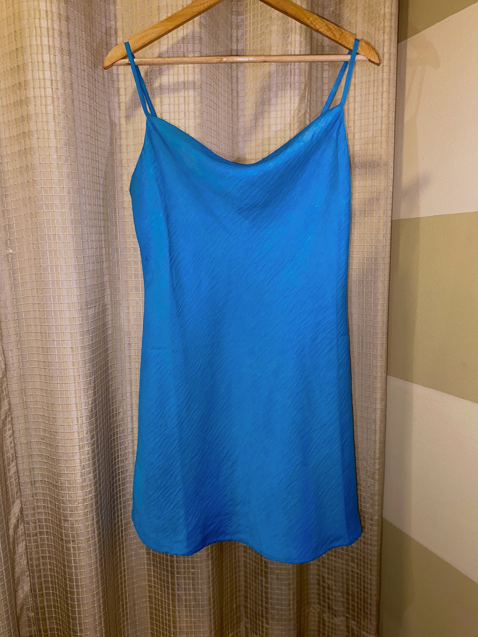 Solid Satin Mini Slip Dress in Royal Blue | Etsy