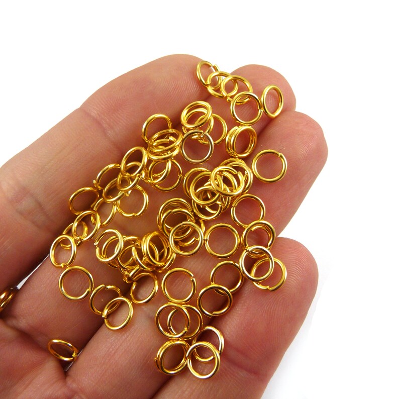 Open Jumprings 7mm outer 18 gauge 1mm JRG78 Lead /& Nickel Free BULK 1000pcs x 7mm Brass Gold Plated Jump Rings