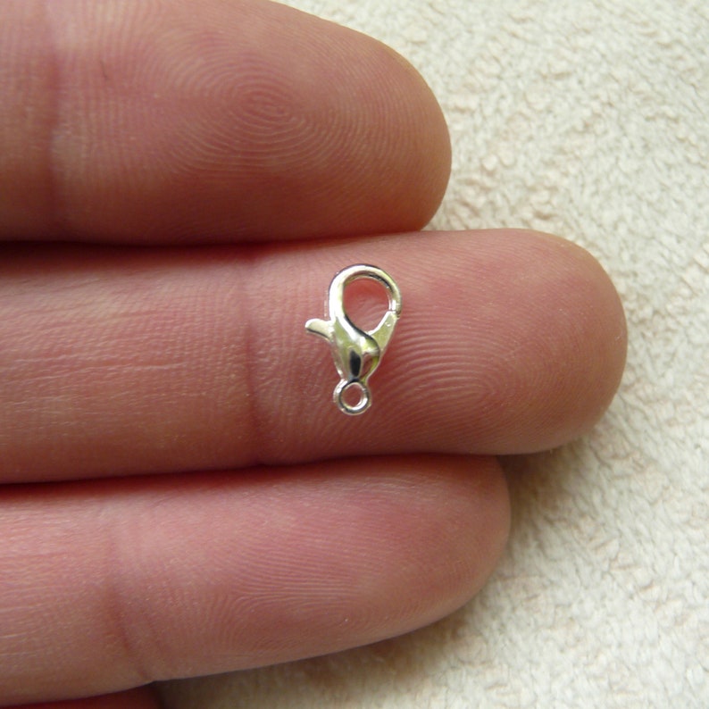 silver plated clips 10x6mm 10 pcs Small lobster claw clasp CBRS10