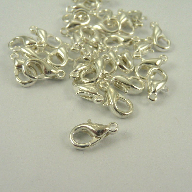 silver plated clips 10x6mm 10 pcs Small lobster claw clasp CBRS10