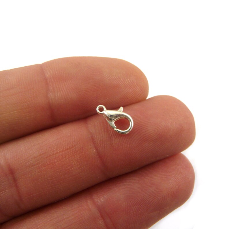 silver plated clips 10x6mm 10 pcs Small lobster claw clasp CBRS10