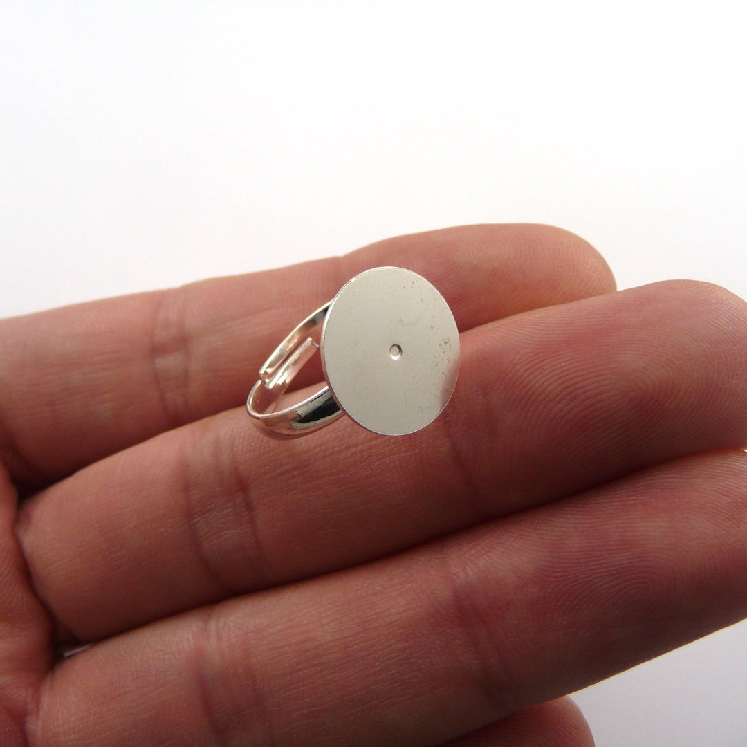 Pad Ring Base Silver Plated Brass Pad Ring Bases RBS-4S - Etsy UK