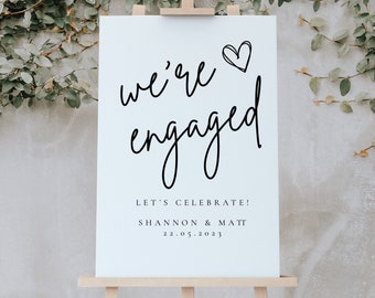 A2, A1, A3 Engagement Welcome Sign, Engagement Party Welcome Sign