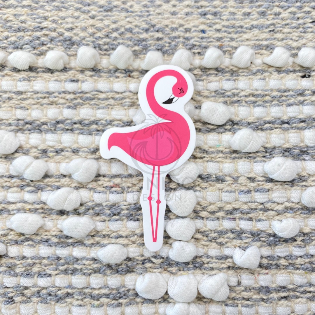 Pink Flamingo Vinyl Sticker, Best Friend Gift, Laptop Decals, Cute ...